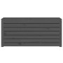 Baúl de jardín madera maciza de pino gris 101x50,5x46,5 cm
