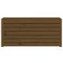 Baúl de jardín madera maciza pino marrón miel 101x50,5x46,5 cm