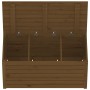 Baúl de jardín madera maciza pino marrón miel 101x50,5x46,5 cm