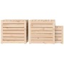 Set de cajas de jardín 3 piezas madera maciza de pino