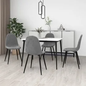 Esszimmerstühle 4 Einheiten aus hellgrauem Samt von vidaXL, Essstühle - Ref: Foro24-325657, Preis: 178,74 €, Rabatt: %