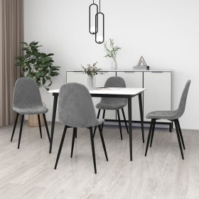 Esszimmerstühle 4 Einheiten aus hellgrauem Samt von vidaXL, Essstühle - Ref: Foro24-325657, Preis: 181,74 €, Rabatt: %