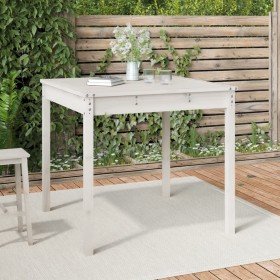 Mesa de jardín madera maciza de pino blanco 82,5x82,5x76 cm