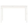 Mesa de jardín madera maciza pino blanco 121x82,5x76 cm