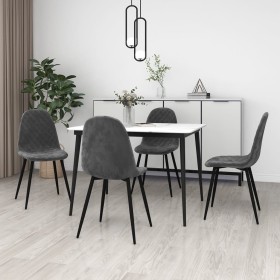 Sillas de comedor 4 unidades terciopelo gris oscuro