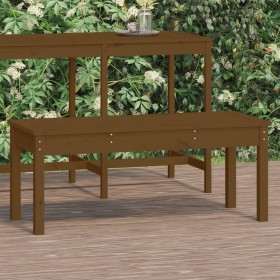 Banco de jardín madera maciza pino marrón miel 109x44x45 cm Banco de jardín madera maciza pino marrón miel 109x44x45 cm