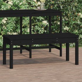 Banco de jardín madera maciza pino negro 109x44x45 cm Banco de jardín madera maciza pino negro 109x44x45 cm