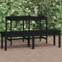 Banco jardín 2 plazas madera maciza pino negro 159,5x44x45 cm