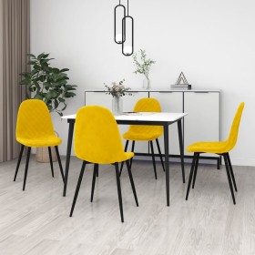 Esszimmerstühle 4 Stück senfgelber Samt von vidaXL, Essstühle - Ref: Foro24-325664, Preis: 185,23 €, Rabatt: %