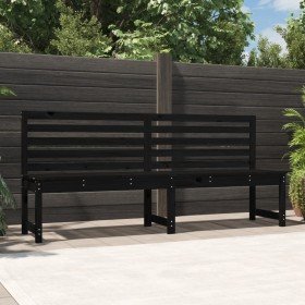 Banco de jardín madera maciza pino negro 201,5 cm Banco de jardín madera maciza pino negro 201,5 cm