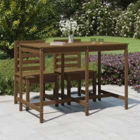 Mesa de jardín madera maciza pino marrón miel 159,5x82,5x110 cm