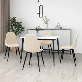 Esszimmerstühle, 4 Einheiten, cremeweißer Samt von vidaXL, Essstühle - Ref: Foro24-325666, Preis: 172,68 €, Rabatt: %