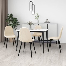 Esszimmerstühle, 4 Einheiten, cremeweißer Samt von vidaXL, Essstühle - Ref: Foro24-325666, Preis: 181,97 €, Rabatt: %