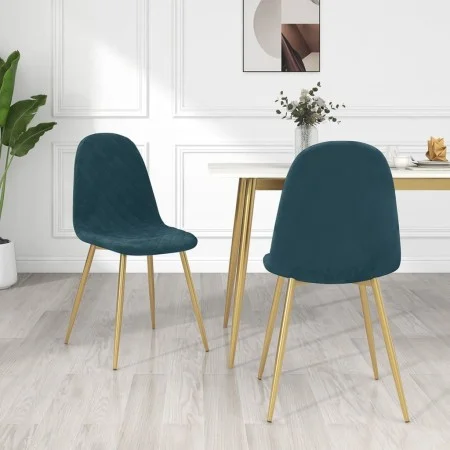 Sillas de comedor 2 unidades terciopelo azul de vidaXL, Sillas de comedor - Ref: Foro24-325667, Precio: 131,87 €, Descuento: %