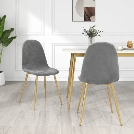 Sillas de comedor 2 unidades terciopelo gris claro de vidaXL, Sillas de comedor - Ref: Foro24-325668, Precio: 132,56 €, Descu...