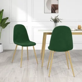 Dining chairs 2 units dark green velvet by vidaXL, dining chairs - Ref: Foro24-325670, Price: 132,56 €, Discount: %