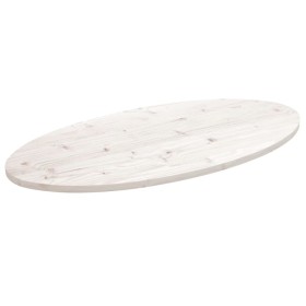 Tablero de mesa ovalado madera maciza pino blanco 110x55x2,5 cm