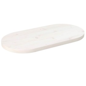Tablero de mesa ovalado madera maciza pino blanco 60x30x2,5 cm Tablero de mesa ovalado madera maciza pino blanco 60x30x2,5 cm