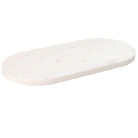 Tablero de mesa ovalado madera maciza pino blanco 60x30x2,5 cm en Tableros para mesas | Comprar online en Foro24