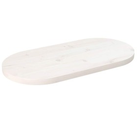 Tablero de mesa ovalado madera maciza pino blanco 80x40x2,5 cm Tablero de mesa ovalado madera maciza pino blanco 80x40x2,5 cm