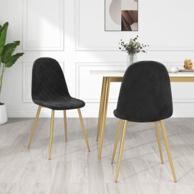 Sillas de comedor 2 unidades terciopelo negro von vidaXL, Essstühle - Ref: Foro24-325674, Preis: 139,65 €, Rabatt: %