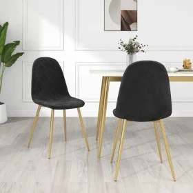 Sillas de comedor 2 unidades terciopelo negro by vidaXL, dining chairs - Ref: Foro24-325674, Price: 137,53 €, Discount: %