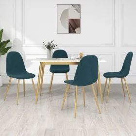 Esszimmerstühle 4 Einheiten blauer Samt von vidaXL, Essstühle - Ref: Foro24-325678, Preis: 179,24 €, Rabatt: %