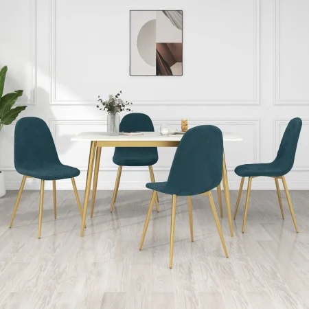 Dining chairs 4 units blue velvet by vidaXL, dining chairs - Ref: Foro24-325678, Price: 179,24 €, Discount: %