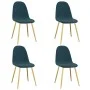 Sillas de comedor 4 unidades terciopelo azul de vidaXL, Sillas de comedor - Ref: Foro24-325678, Precio: 179,24 €, Descuento: %