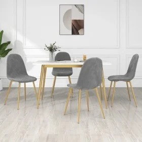 Esszimmerstühle 4 Einheiten aus hellgrauem Samt von vidaXL, Essstühle - Ref: Foro24-325679, Preis: 177,43 €, Rabatt: %
