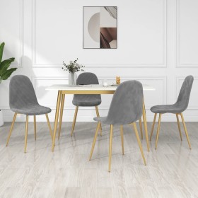 Esszimmerstühle 4 Einheiten aus hellgrauem Samt von vidaXL, Essstühle - Ref: Foro24-325679, Preis: 180,16 €, Rabatt: %