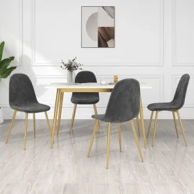 Dining chairs 4 units dark gray velvet by vidaXL, dining chairs - Ref: Foro24-325680, Price: 155,42 €, Discount: %