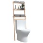 Estante de baño madera maciza de pino 63,5x32x179 cm