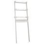 Estante de baño madera maciza de pino blanco 63,5x32x179 cm