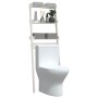 Estante de baño madera maciza de pino blanco 63,5x32x179 cm