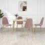 Sillas de comedor 4 unidades terciopelo rosa de vidaXL, Sillas de comedor - Ref: Foro24-325683, Precio: 190,37 €, Descuento: %