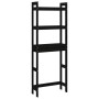 Estante de baño madera maciza de pino negro 63x26x171 cm