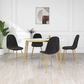 Esszimmerstühle 4 Einheiten aus schwarzem Samt von vidaXL, Essstühle - Ref: Foro24-325685, Preis: 218,42 €, Rabatt: %