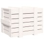 Caja de almacenaje madera maciza de pino blanca 58x40,5x42 cm