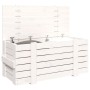 Caja de almacenaje madera maciza de pino blanco 91x40,5x42 cm