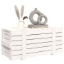 Caja de almacenaje madera maciza de pino blanco 91x40,5x42 cm