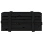 Caja de almacenaje madera maciza de pino negro 91x40,5x42 cm