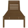 Tumbona de madera maciza de pino marrón miel 199,5x60x74 cm