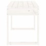Banco de jardín madera maciza de pino blanco 80x38x45 cm