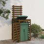 Cobertizo cubos de basura madera pino marrón miel 84x90x128,5cm