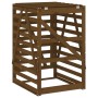Cobertizo cubos de basura madera pino marrón miel 84x90x128,5cm