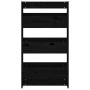 Jardinera de pared 3 niveles madera pino negro 60x18,5x110 cm