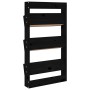 Jardinera de pared 3 niveles madera pino negro 60x18,5x110 cm