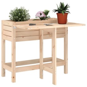 Jardinera con tapa plegable madera maciza de pino