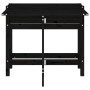 Jardinera con tapa plegable madera maciza de pino negro